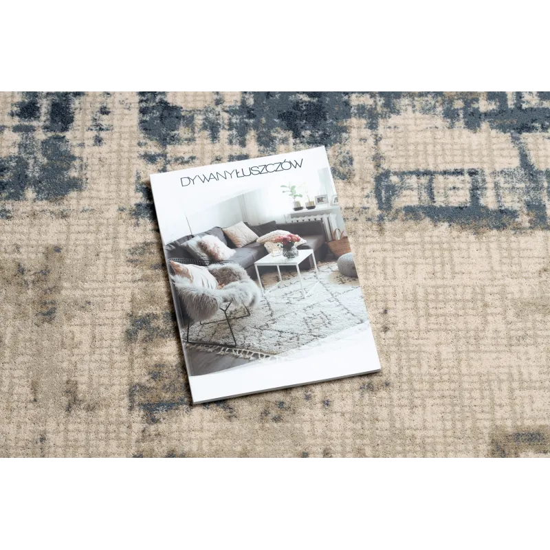 NAIN Wool Vintage Rug Beige Navy