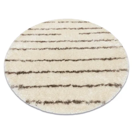 FLUFFY 2371 Round Striped Shaggy Rug