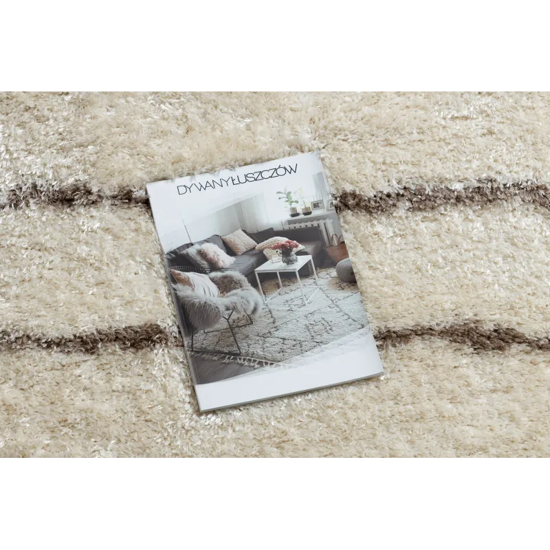 FLUFFY 2371 Round Striped Shaggy Rug