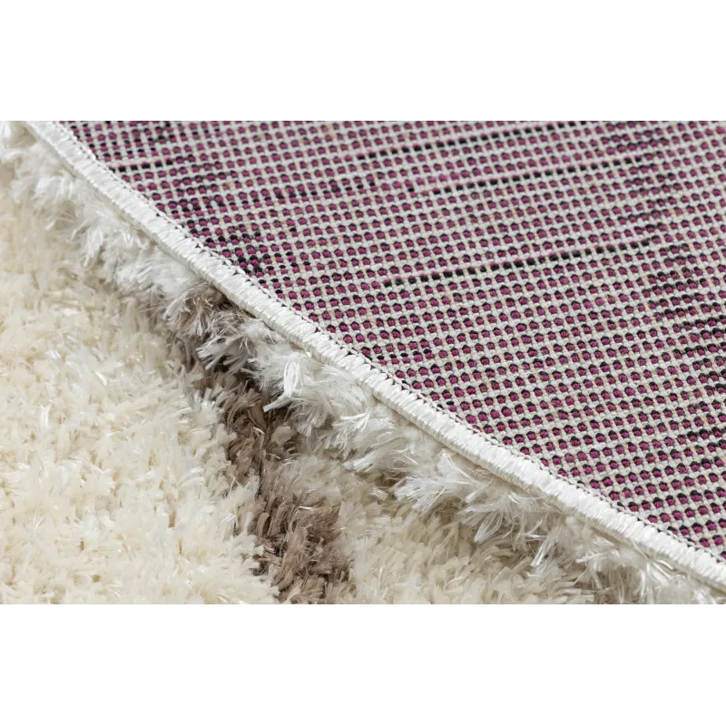FLUFFY 2371 Round Striped Shaggy Rug