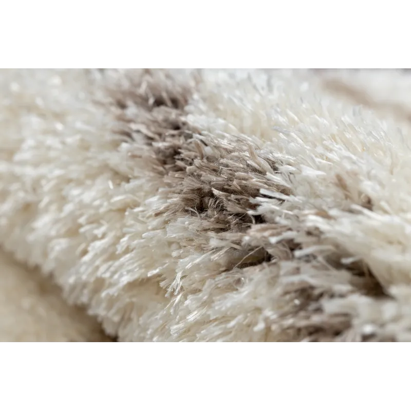 FLUFFY 2371 Round Striped Shaggy Rug