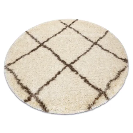 FLUFFY 2373 Round Trellis Shaggy Rug