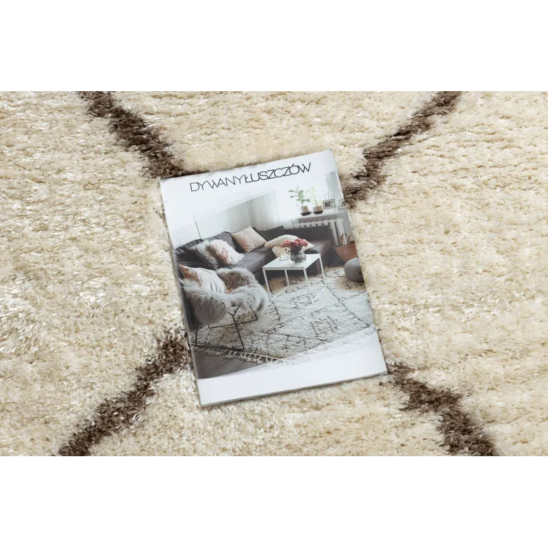FLUFFY 2373 Round Trellis Shaggy Rug
