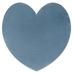 SHAPE 3105 Heart shaggy rug - blue plush, non-slip, washable