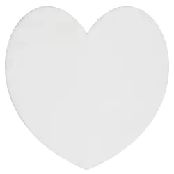 SHAPE 3105 Heart Shaggy Rug - Ivory Plush, Non-Slip, Washable