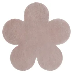 SHAPE 3106 Flower Shaggy Rug - dirty rose plush, non-slip, washable