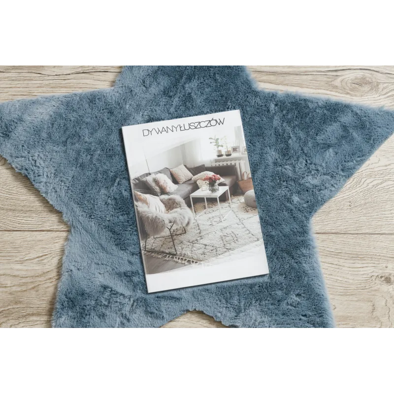 SHAPE 3148 Star Shaggy Rug Blue