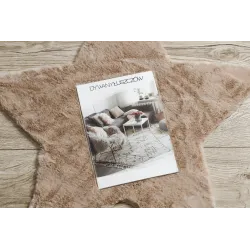 SHAPE 3148 Star Shaggy Rug Beige