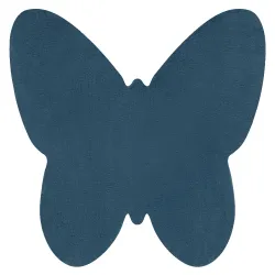 SHAPE 3150 Butterfly Shaggy rug - blue plush, non-slip, washable