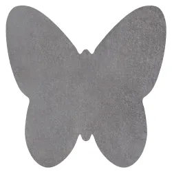 SHAPE 3150 Butterfly Shaggy Rug - Grey Plush, Non-Slip, Washable