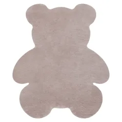 SHAPE 3146 Bear Shaggy Rug - Dusty Pink Plush, Non-Slip, Washable