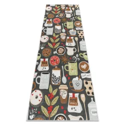 ANDRE 1297 Washable Rug Cup, Coffee, for Kitchen, Non-slip - Brown