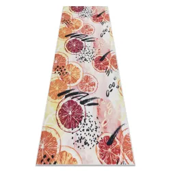 Washable Rug ANDRE 1270 Oranges, for Kitchen, Anti-Slip - Pink