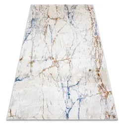 Acrylic Rug ELITRA 9962 Worn Marble Ivory / Blue