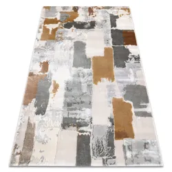 Acrylic Rug ELITRA 6215 Abstract Worn Gray / Yellow