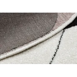 SILVER BALL rug made of soft material, round shape in black and white