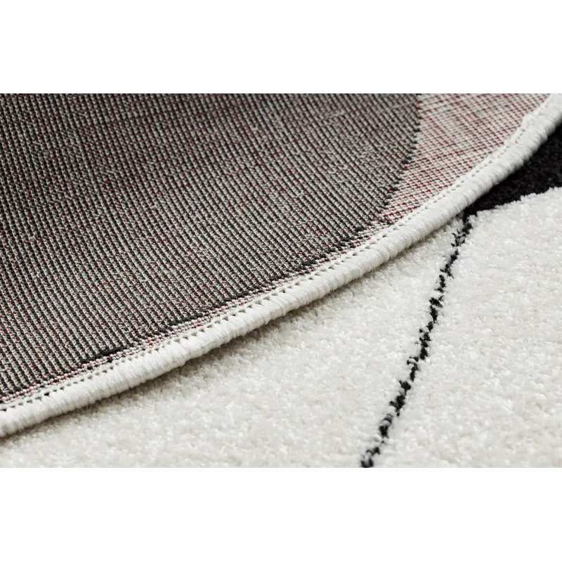 SILVER BALL rug made of soft material, round shape in black and white