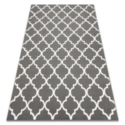 BCF MORAD TRELIS Moroccan Clover Rug - Anthracite, Gray