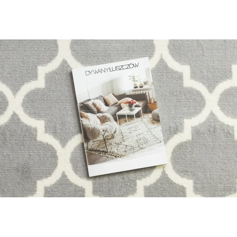 BCF Morad TRELIS Moroccan Clover Rug Light Grey