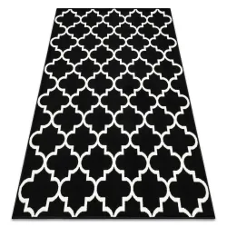 BCF MORAD TRELLIS Moroccan Clover Rug - Black
