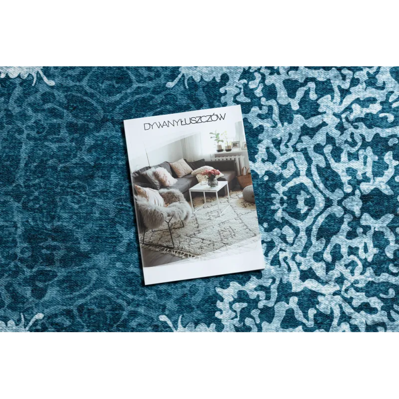 Stylish blue ANTIKA rug, perfect for washing and enhancing your living space