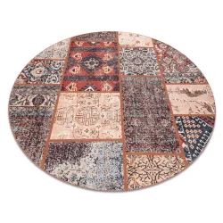 ANTIKA Ancient Rust Circular Patchwork Rug