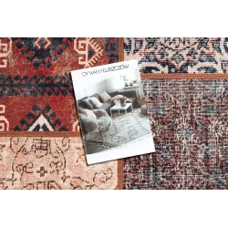 Modern ANTIKA Ancient Rust rug, stylish patchwork for washing