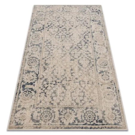 NAIN Wool Rug Frame Ornament Beige Navy