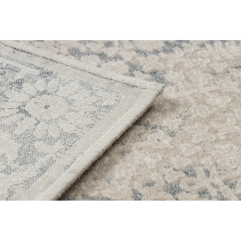 NAIN Wool Rug Frame Ornament Beige Navy