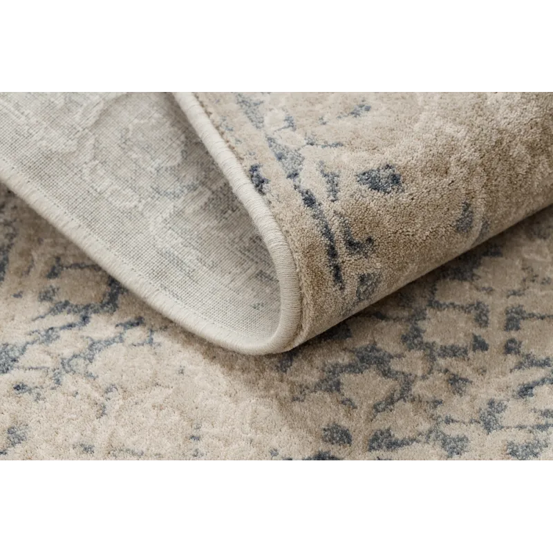 NAIN Wool Rug Frame Ornament Beige Navy