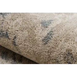 NAIN Wool Rug Frame Ornament Beige Navy