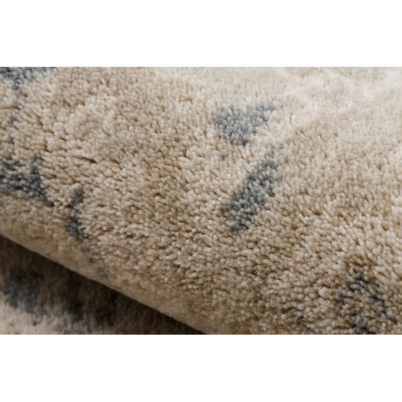 NAIN Wool Rug Frame Ornament Beige Navy