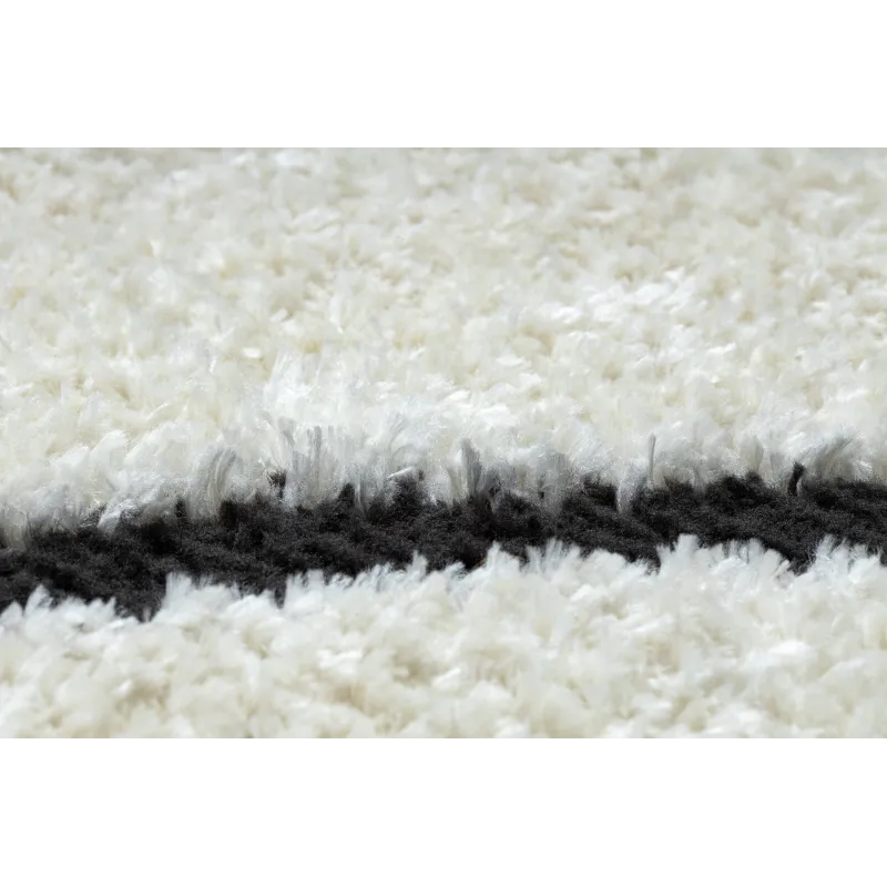 Modern rug with a unique texture, cream and black for living rooms