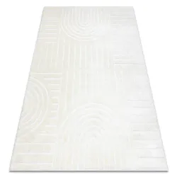 Modern cream geometric rug, stylish addition to your living room