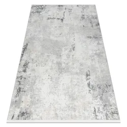 DUKE Modern Rug 51378 in cream and grey, soft texture, fringes
