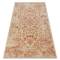 Wool rug LEGEND 468 01 GB100 OSTA - Rosette, frame exclusive cream / red