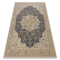 Wool rug LEGEND 468 03 GB500 OSTA - Rosette, frame exclusive beige / gray