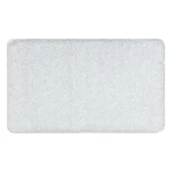 SYNERGY glamour bathroom rug, non-slip, soft - lurex white
