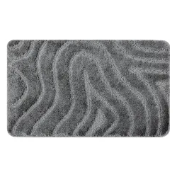 SUPREME WAVES bathroom rug waves, non-slip, soft - grey