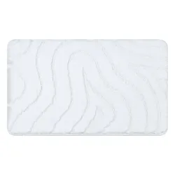 SUPREME WAVES bathroom rug waves, non-slip, soft - white