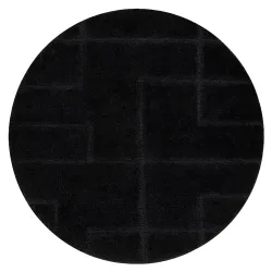 SUPREME bathroom rug circle LINES lines, non-slip, soft - black