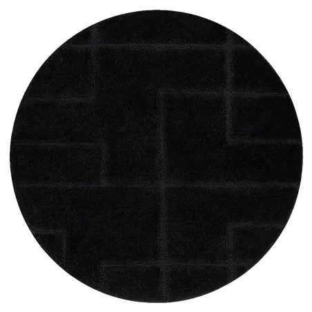 SUPREME LINES Round Bathroom Rug Black