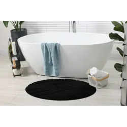 SUPREME LINES Round Bathroom Rug Black