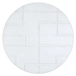 SUPREME bathroom rug circle LINES lines, non-slip, soft - white