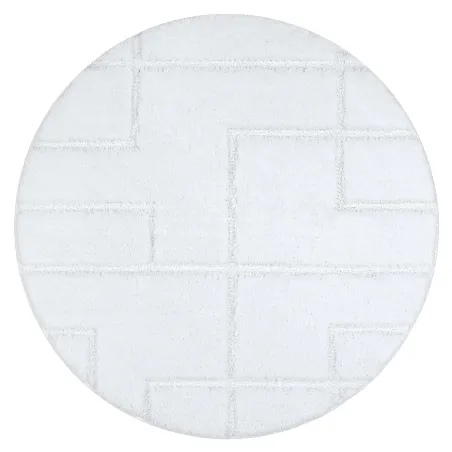 SUPREME Round Bathroom Rug LINES White