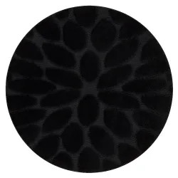 SUPREME bathroom rug round STONES stones, anti-slip, soft - black