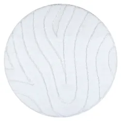 SUPREME bathroom rug round WAVES waves, non-slip, soft - white