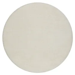 SANTA bathroom rug circle solid, non-slip, soft - white