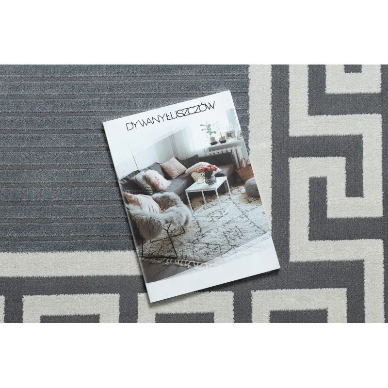Structured grey PEARL rug, exclusive finish