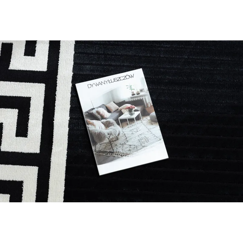 Structured PEARL 51327H black rug, perfect for a chic interior